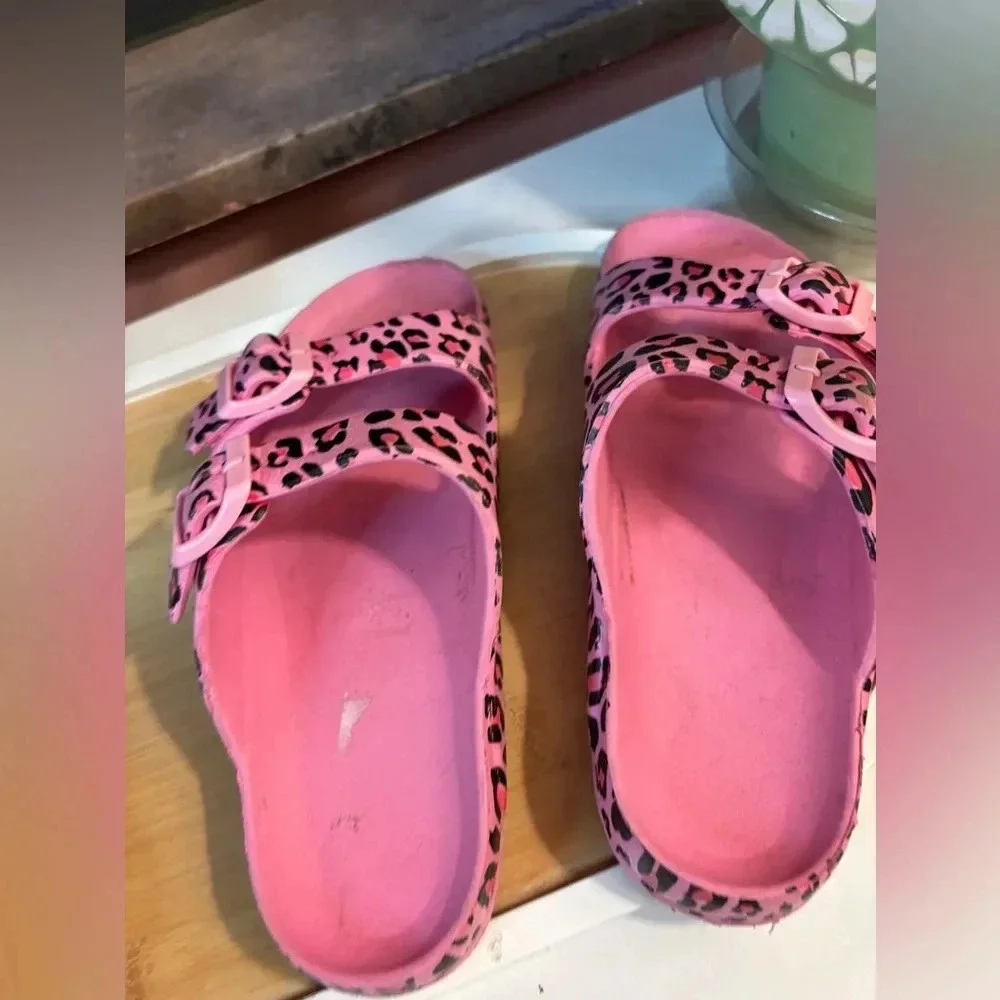 Big Girls Sandals 13-1 pink leopard